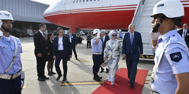 Cumhurbaşkanı Erdoğan G20 Başkanlar Doruğu’na katılmak için Brezilya’ya gitti